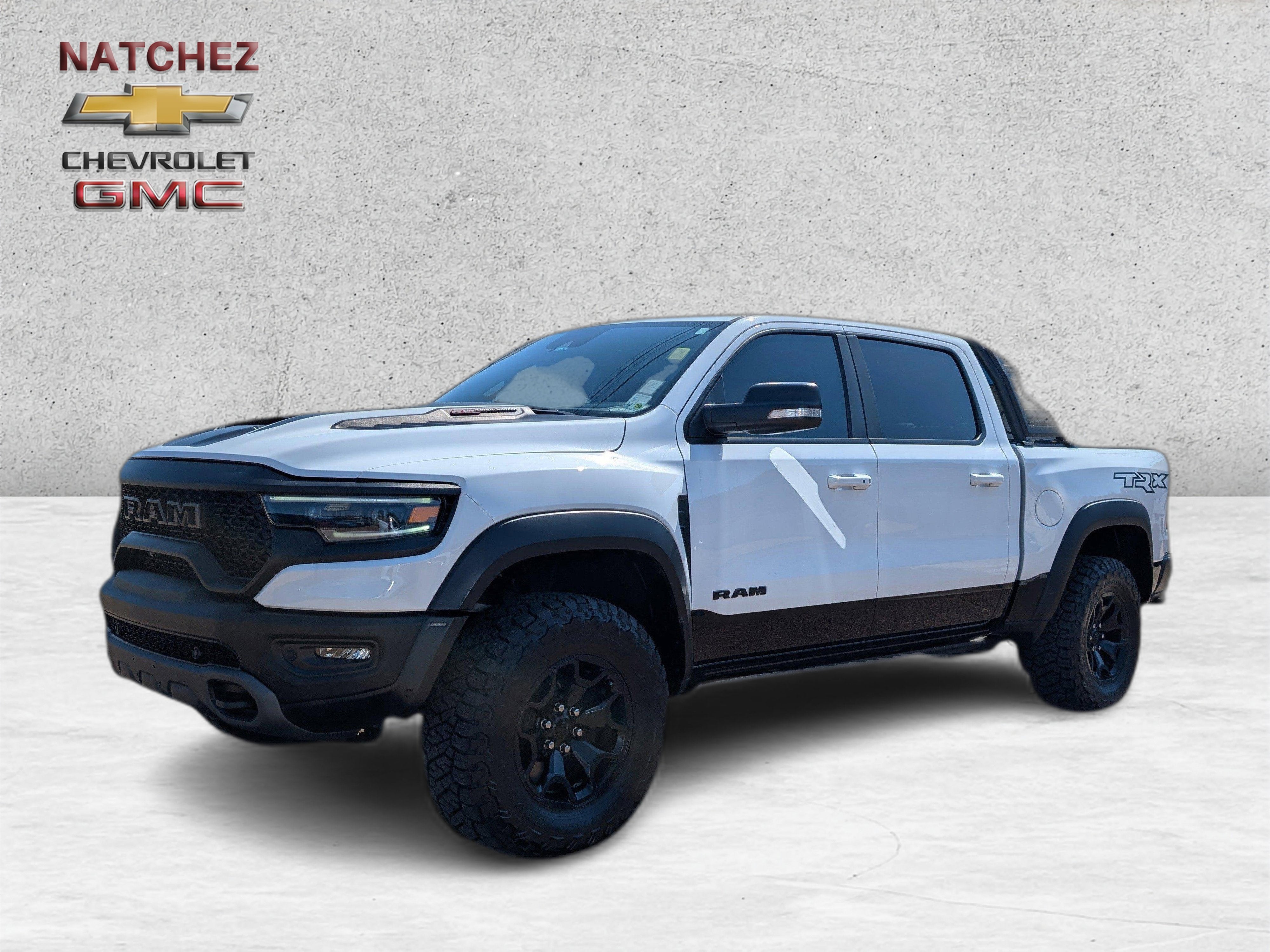 2022 RAM 1500 TRX in White — front three-quarter view