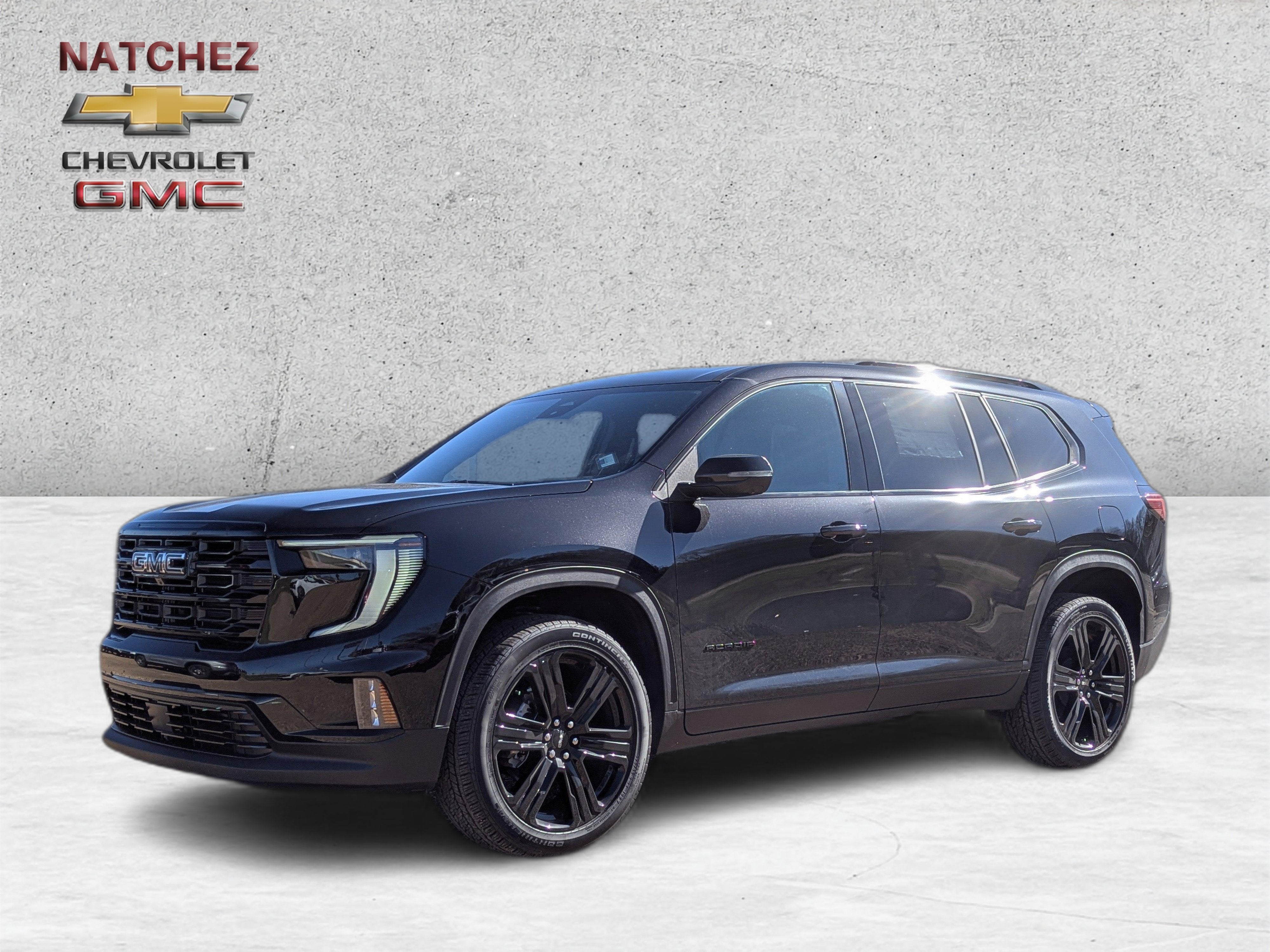 2026 GMC Acadia Elevation in Ebony Twilight Metallic — front three-quarter view