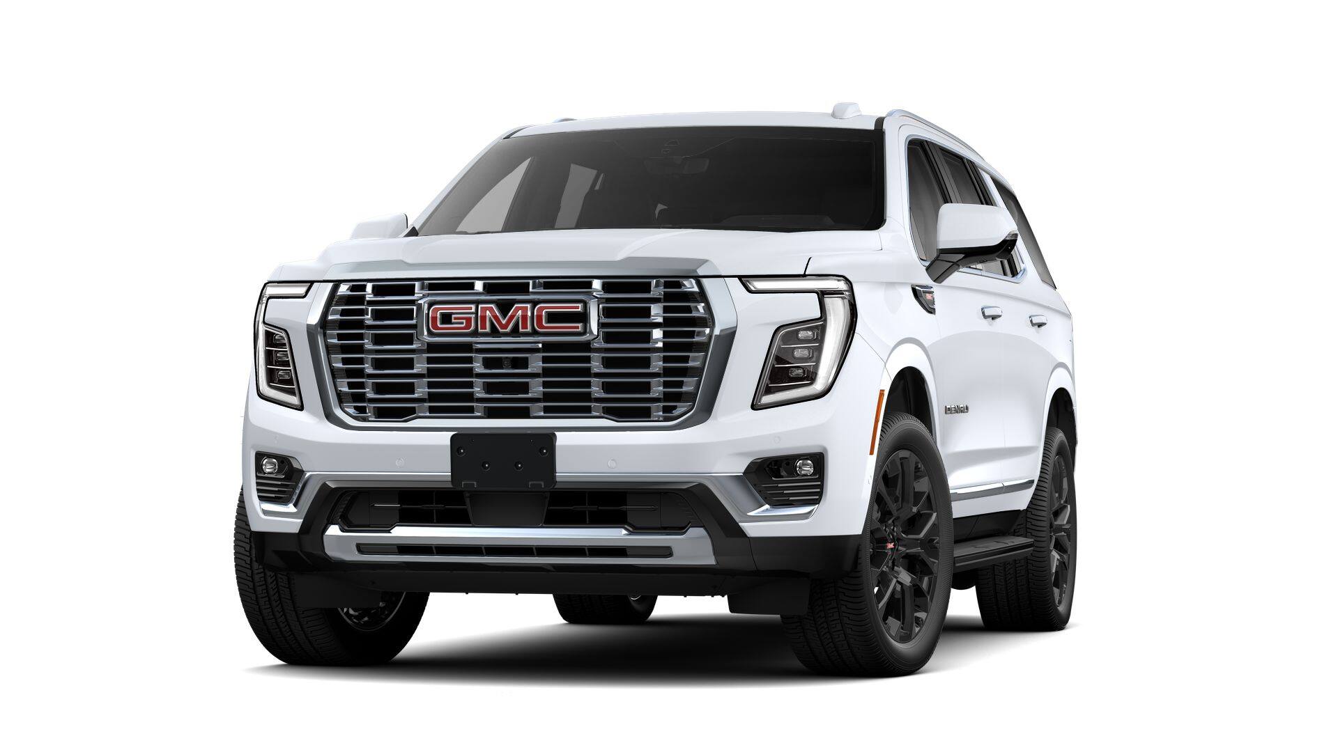2026 GMC Yukon Denali in Glacier White Tricoat — front three-quarter view