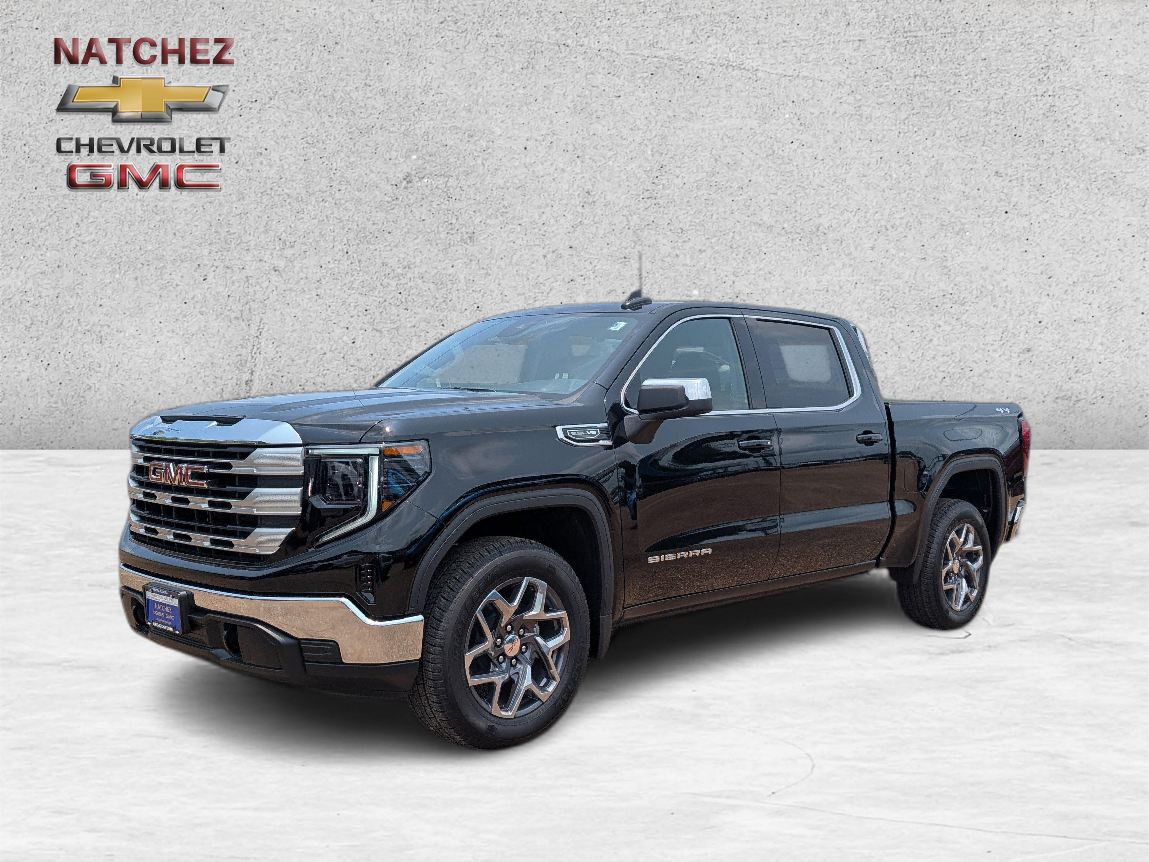 2026 GMC Sierra 1500 SLE in Onyx Black — front three-quarter view