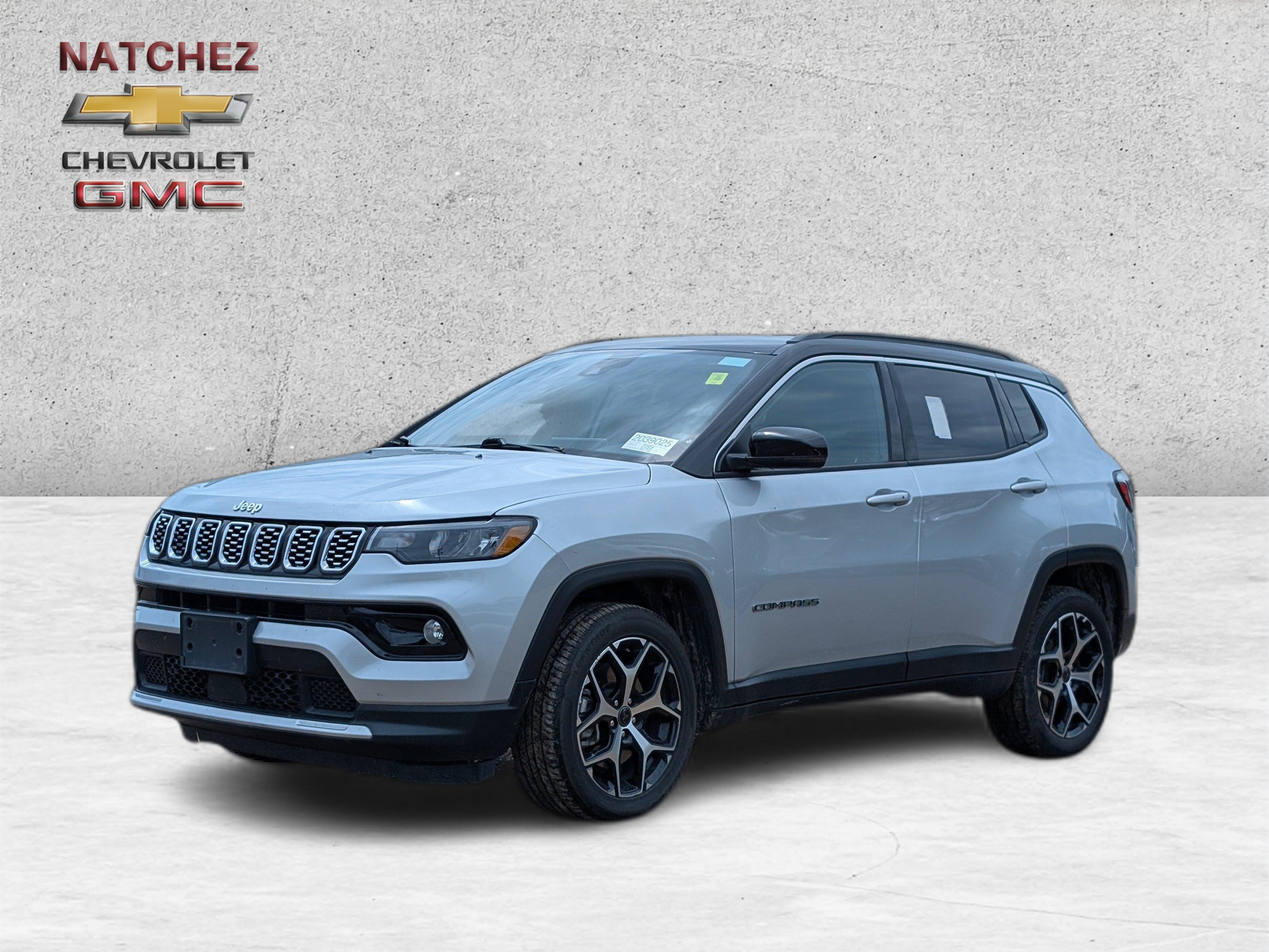 2025 Jeep Compass Limited in Silver — front three-quarter view