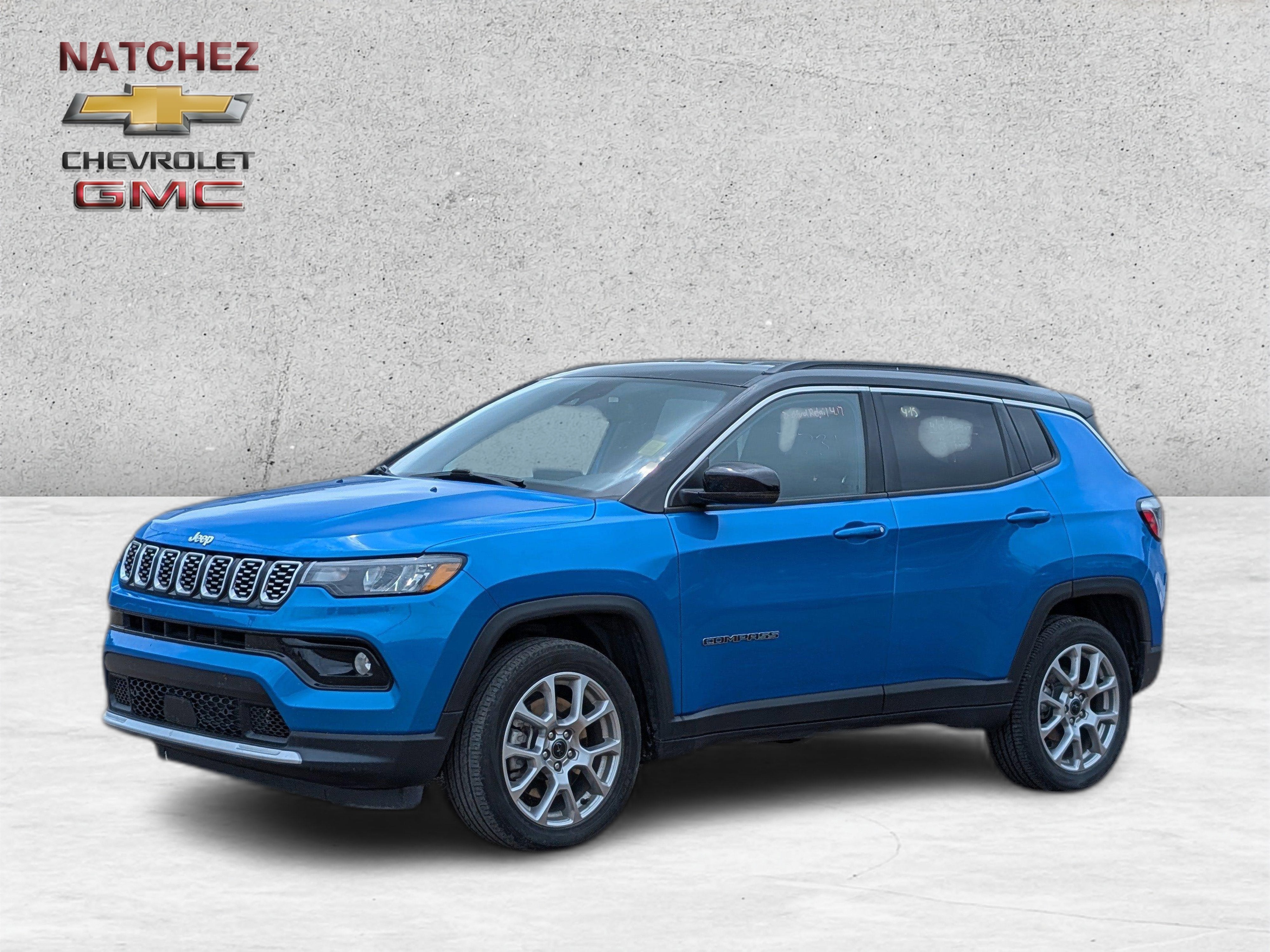 2025 Jeep Compass Limited in Blue — front three-quarter view