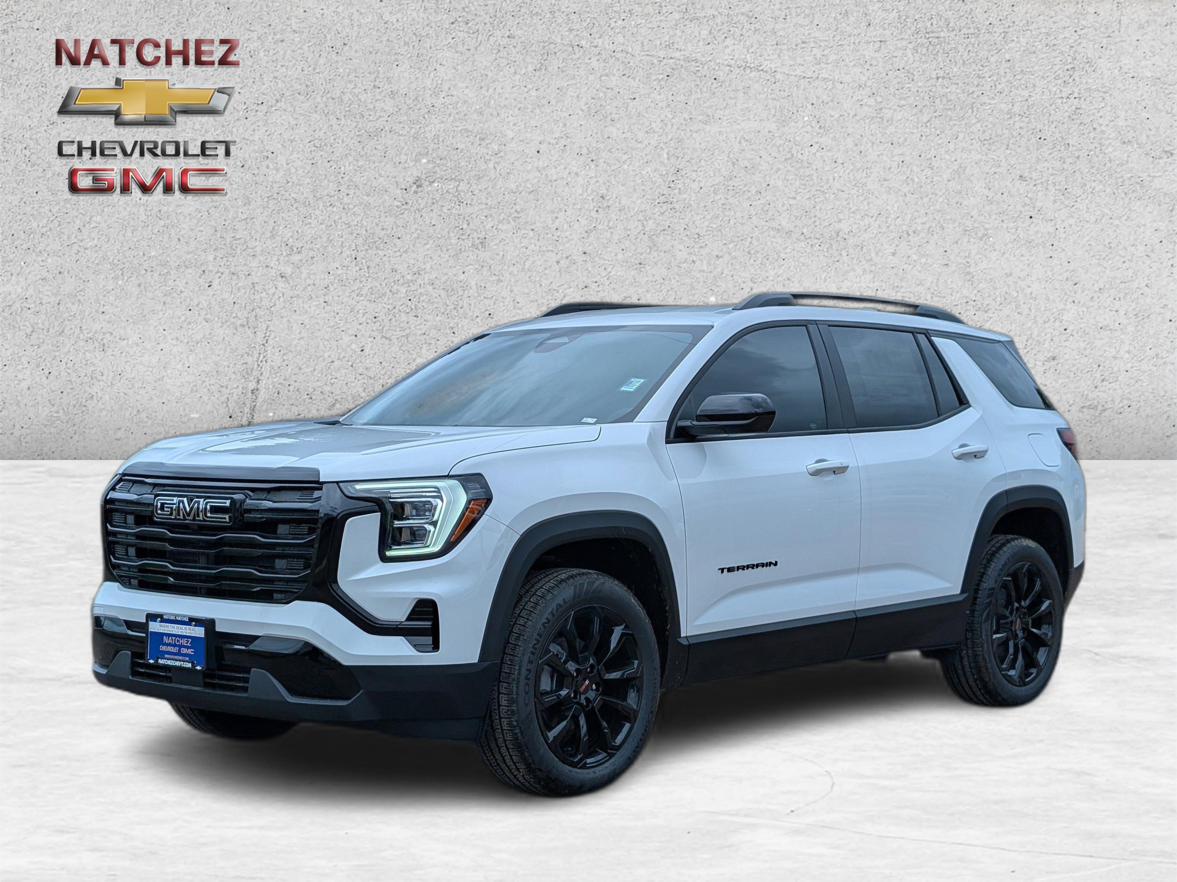 2026 GMC Terrain Elevation in Summit White — front three-quarter view