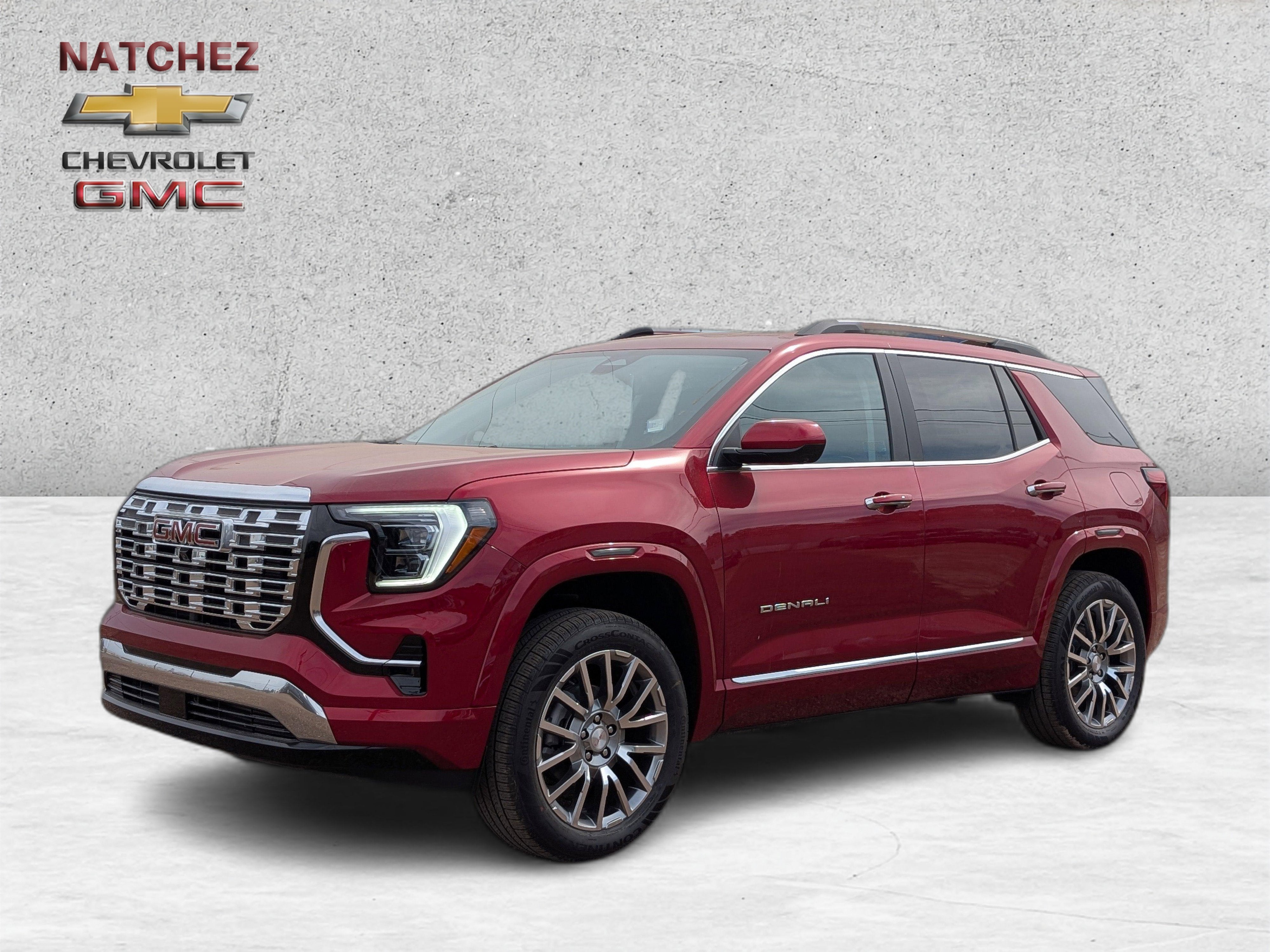 2026 GMC Terrain Denali in Volcanic Red Tintcoat — front three-quarter view